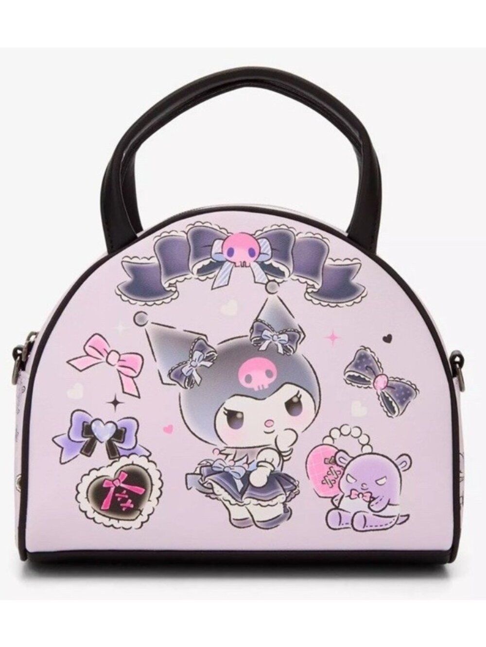Loungefly Sanrio Kuromi Baku Ribbon Dome Crossbody Convertible Bag Skull NWT